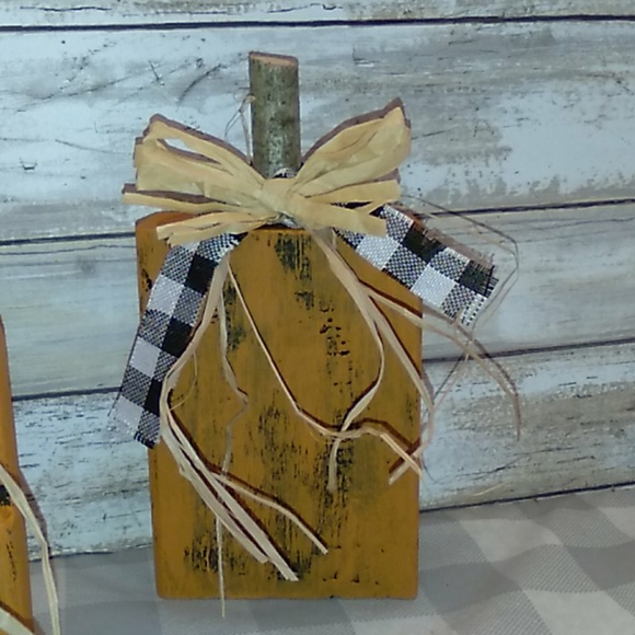 Rustic block pumpkins set - Picture 2 of 4